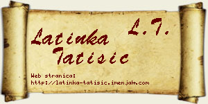 Latinka Tatišić vizit kartica